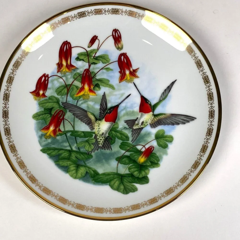 Ruby Throated Hummingbirds Decorative Plate Landenberger 1988 Collectible 3507A